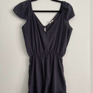 Blue and White Polka Dot Romper